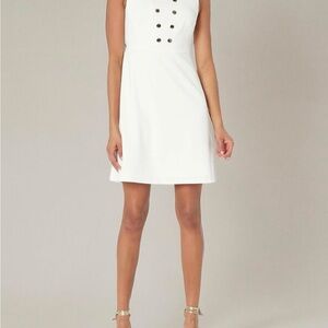 Chic White Button-Front Mini Dress